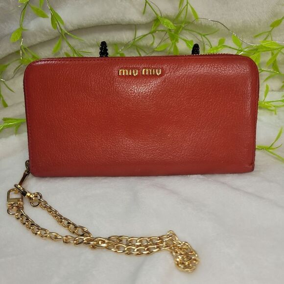 Miu Miu Long Full Zip Around Leather Wallet Authentic - Picture 4 of 17